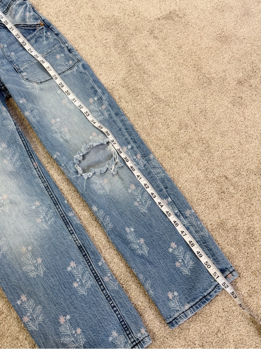 Pilcro Light Blue Distressed Denim Overalls Jumpsuit - Picture 13 of 16